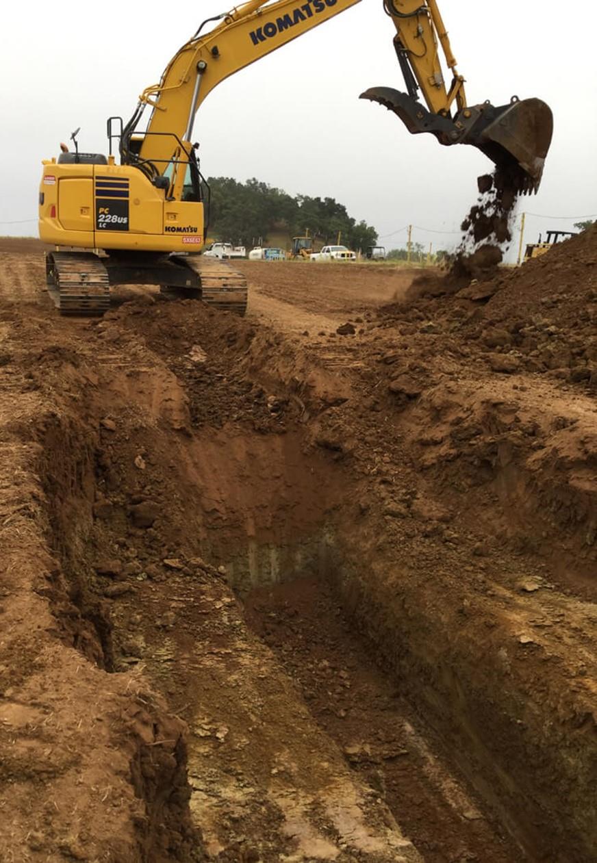 Heavy construction equipment in Ghana