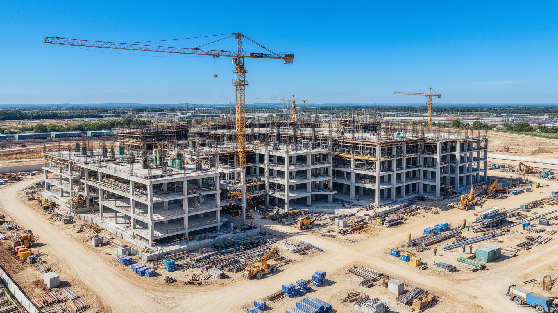 BAFLA construction site with cranes and modern buildings in Accra Ghana